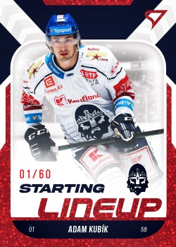 Adam Kubik Kladno Tipsport ELH 2022/23 SportZoo 2. serie Starting LINEUP 2nd PERIOD /60 #SL-82